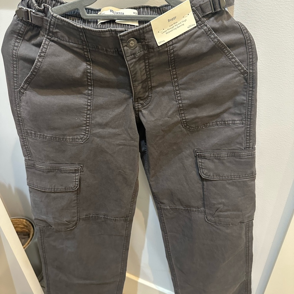 Hollister Low-Rise Baggy Pants in Gray